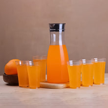 Transparent Unbreakable Water Juicy Jug and 6 Pcs. Glass Combo Set for Dining Table Office Restaurant Pitcher