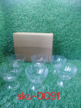 Versatile glass bowls for serving ice cream, fruits, and desserts, set of 6.