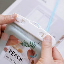 Waterproof Peach Transparent Mobile Pouch with Neck Strap (1 Pc)