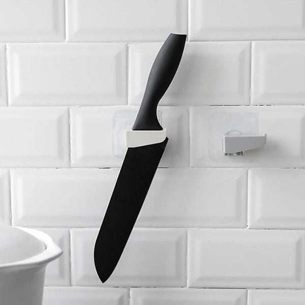 Punch-Free Wall Hanging Knife Holder – Kitchen Storage Rack (1 Pc)