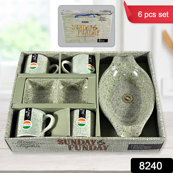 Sunday Funday 6-Piece Tea Set – Platter & Dual Bowl